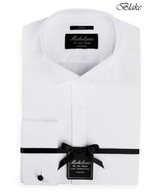 Рубашка-смокинг MICHELSONS OF London классического/обычного покроя со стрейчевым воротником-крылышком и французскими манжетами