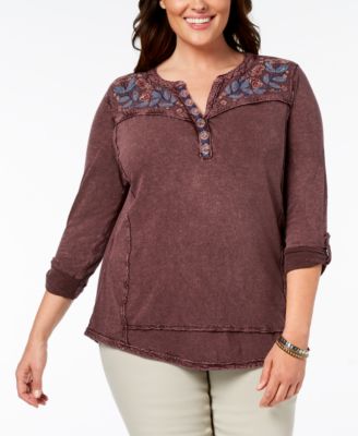 macy's red plus size tops