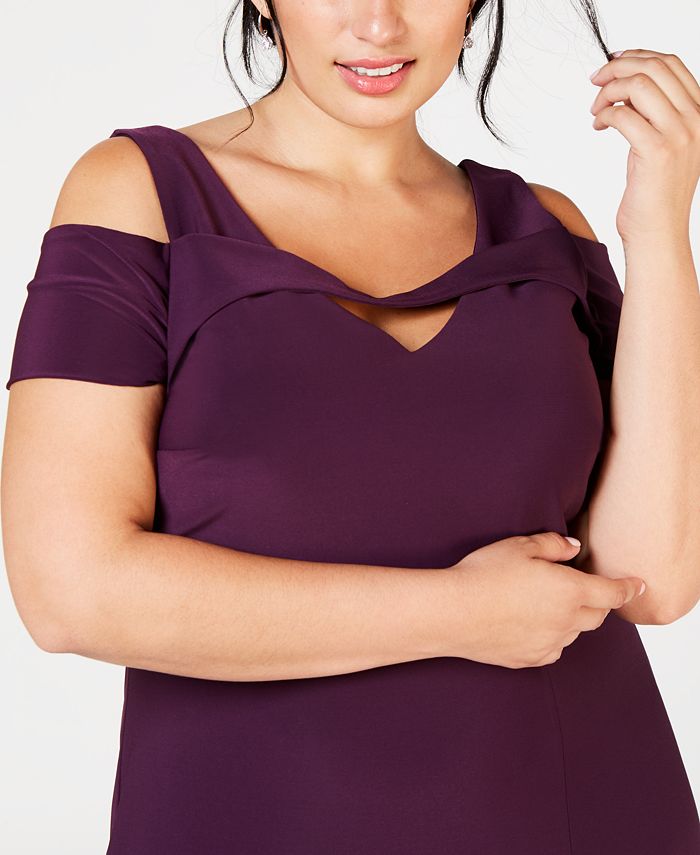 cold shoulder keyhole gown