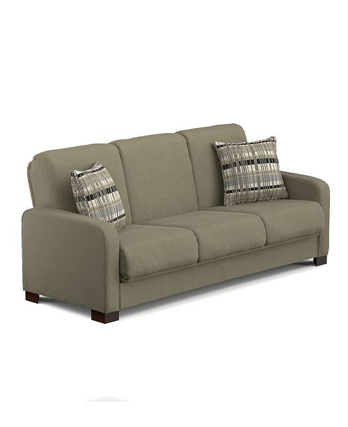 Handy Living Thora Convert A Couch Microfiber With Stone Plaid Pillows Reviews Furniture Macy S