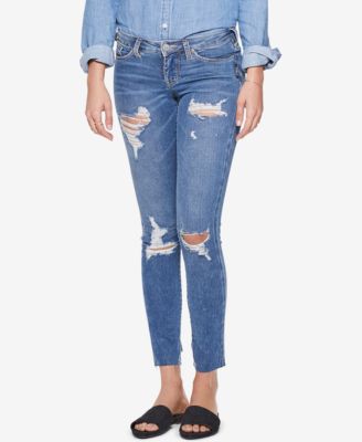 ripped low rise jeans