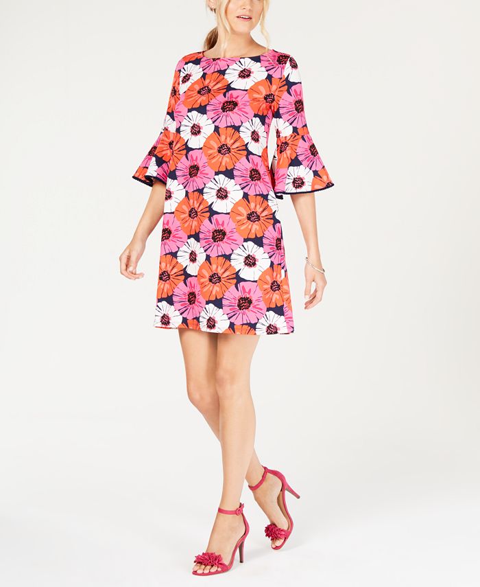 Pappagallo Bell-Sleeve Floral Shift Dress & Reviews - Dresses - Women ...