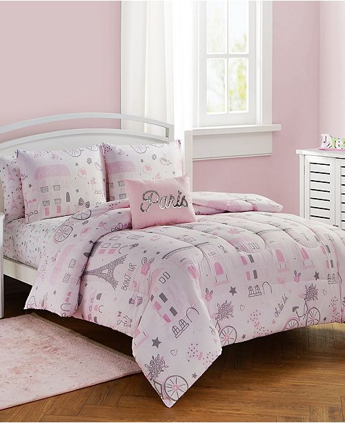 Sanders Love Paris 5 Pc Twin Comforter Set Reviews Bed In A Bag Bed Bath Macy S