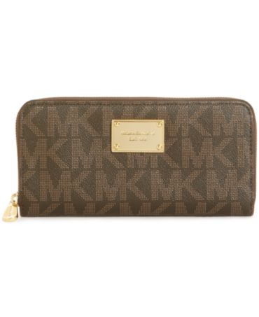 MICHAEL Michael Kors MK Logo Zip Around Continental Wallet - Handbags ...