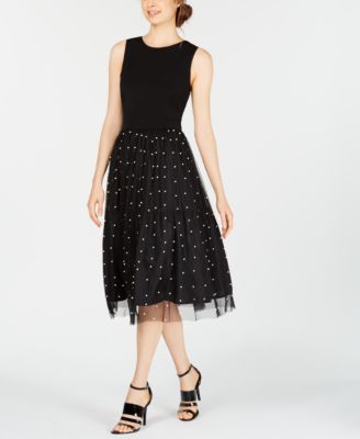 calvin klein dress with pearls