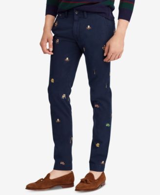 Slim Fit Embroidered Chino Pants 