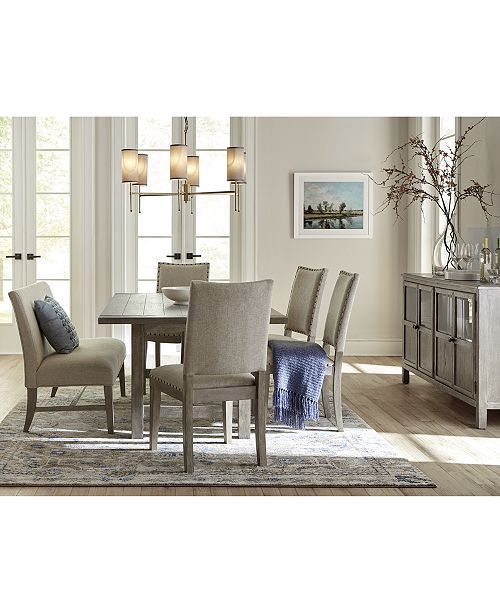 Furniture Parker Expandable Dining Furniture 6 Pc Set Table 4 Side Chairs Bench Created For Macy S Reviews Furniture Macy S