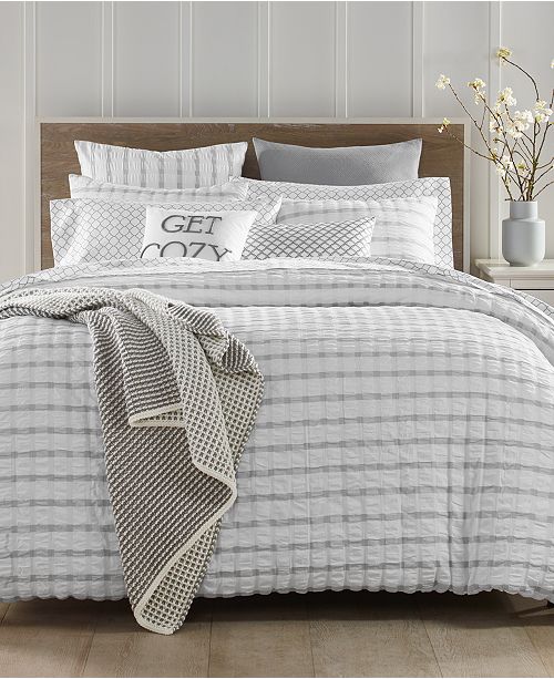 Charter Club Seersucker 150 Thread Count 2 Pc Twin Comforter Set Created For Macy S Reviews Bedding Collections Bed Bath Macy S