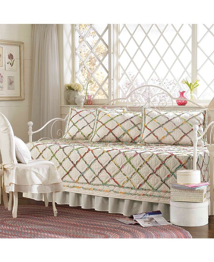Laura Ashley Ruffle Garden Cream Collection Reviews Quilts Bedspreads Bed Bath Macy S Laura ashley bedford cotton reversible quilt king mocha. ruffle garden cream collection