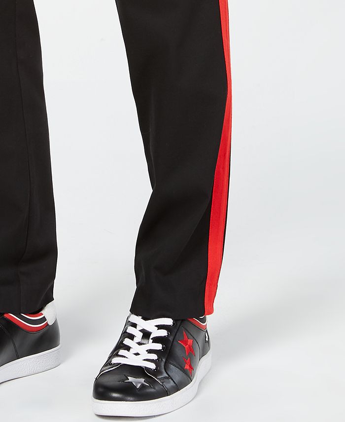 Cole Calvin Klein Men's Exclusive Black & Red Stripe Pants