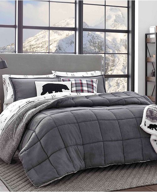 Eddie Bauer Sherwood Grey Comforter Set Full Queen Reviews Comforters Fashion Bed Bath Macy S