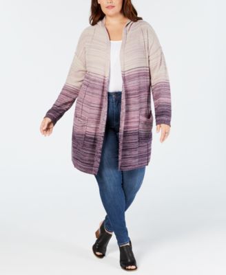 plus size hooded cardigan