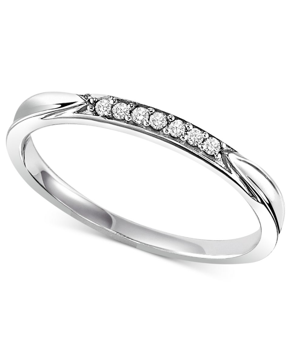 Sterling Silver Ring, Diamond Accent Wedding Band   Rings   Jewelry