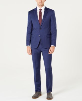 tommy hilfiger blue plaid suit