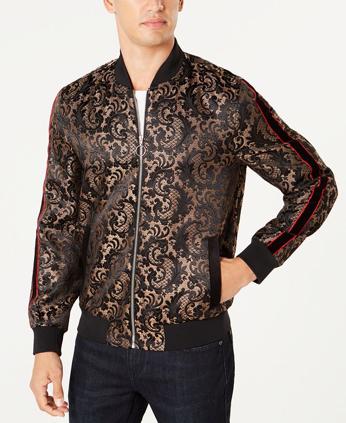 INC International Concepts I.N.C. Men's Paisley Jacquard Bomber Jacket