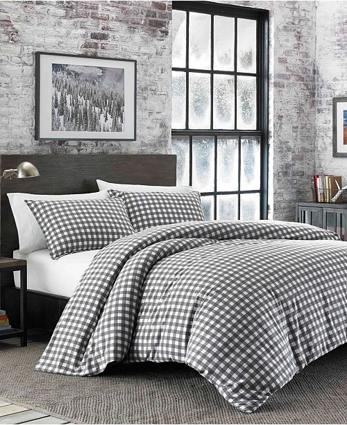 Eddie Bauer Preston Full Queen Dark Grey Flannel Comforter Set Reviews Comforters Fashion Bed Bath Macy S