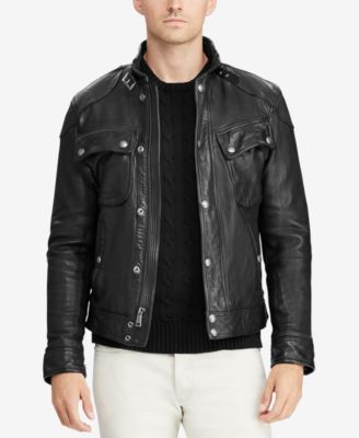 macy's polo leather jacket