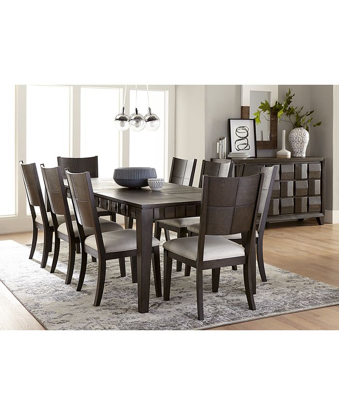 Furniture Matrix Dining Furniture 9 Pc Set Table 8 Side Chairs Created For Macy S Reviews Furniture Macy S