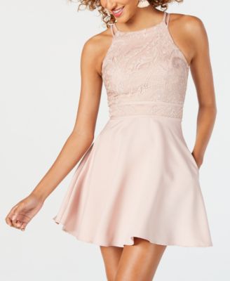 halter fit and flare dress