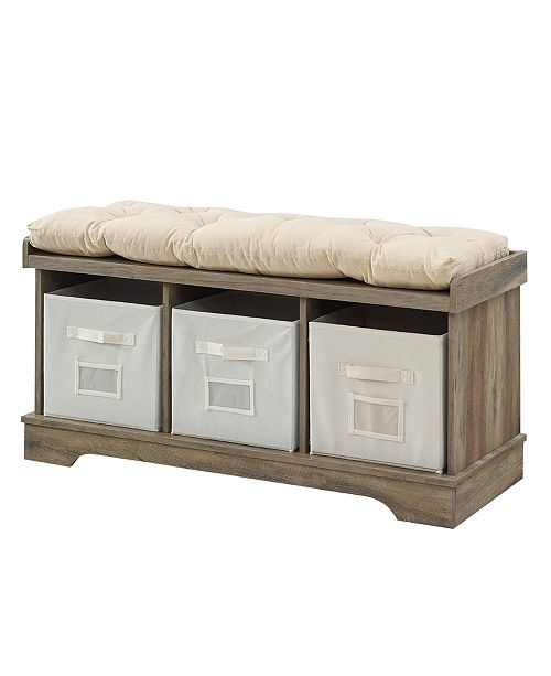 Walker Edison Entryway Bench With Cushion Reviews Furniture Macy S