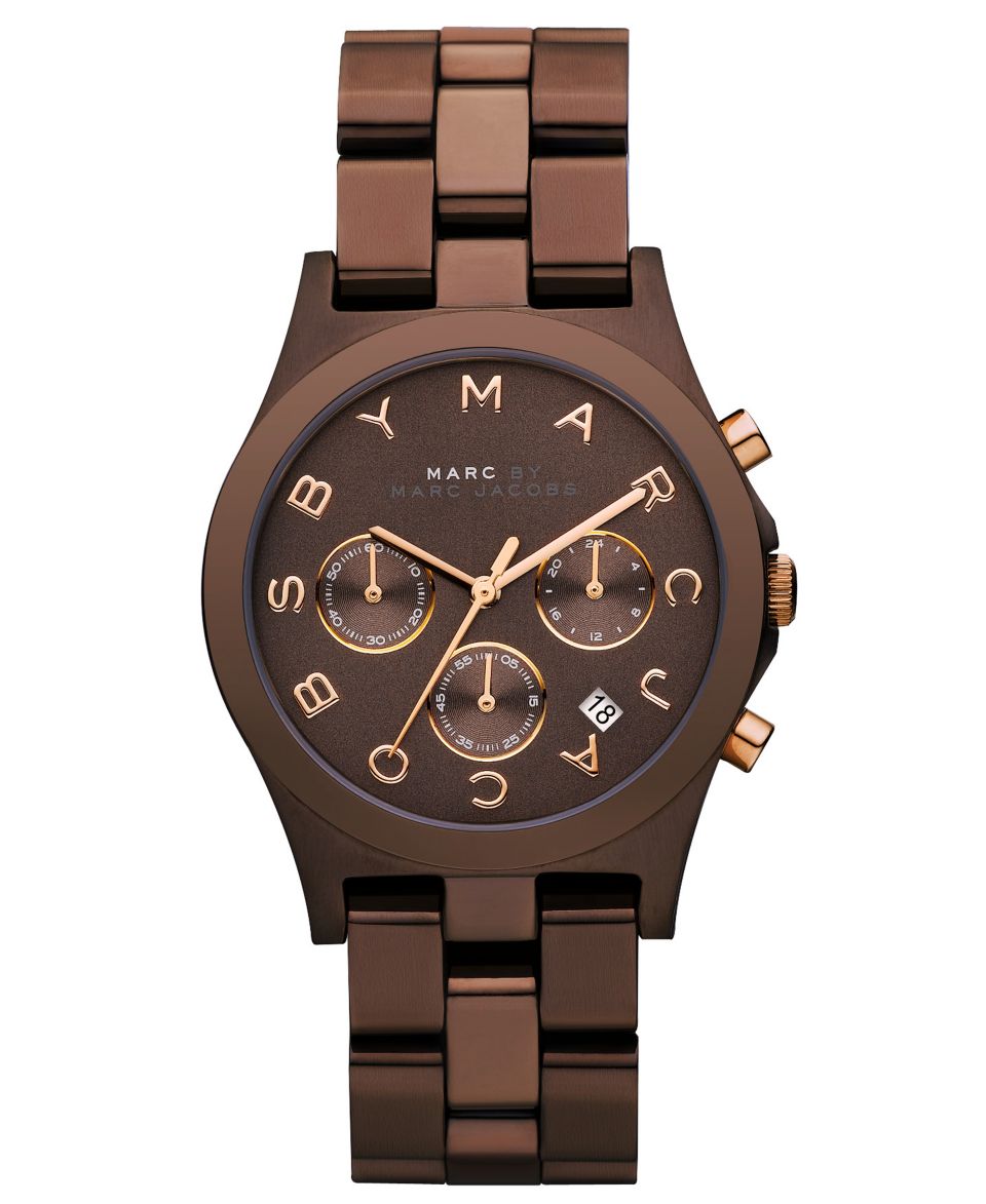 Marc by Marc Jacobs Watch, Womens Chronograph Henry Brown Ion Plated