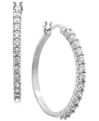 lab created diamond hoop earrings