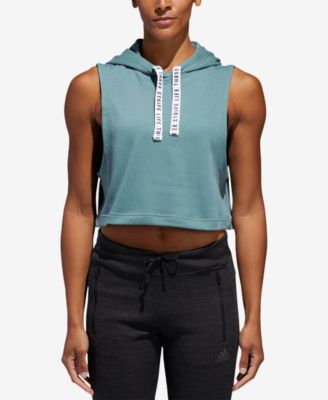 cropped sleeveless hoodie