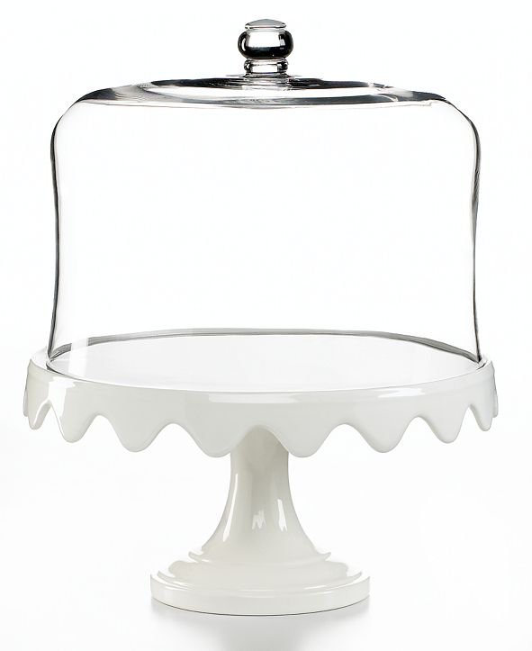 Martha Stewart Collection Serveware, Scalloped Cake Stand with Dome
