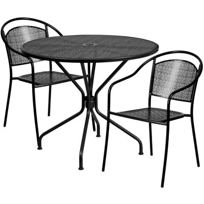 patio table with two chairs