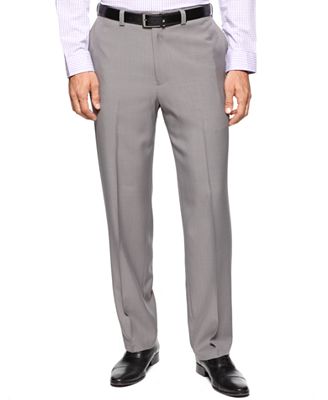 Haggar Dress Pants, Grey Flat Front Repreve Stria - Pants - Men - Macy's