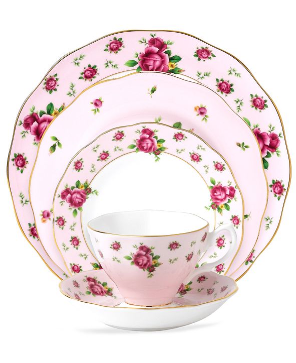 Royal Albert Old Country Roses Pink Vintage 5 Piece Place ...