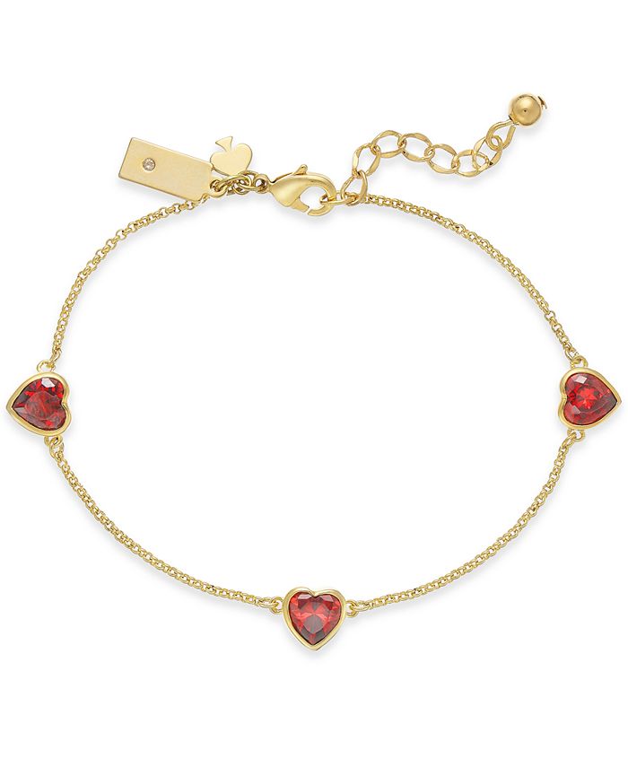 kate spade new york GoldTone Crystal Heart Link Bracelet & Reviews