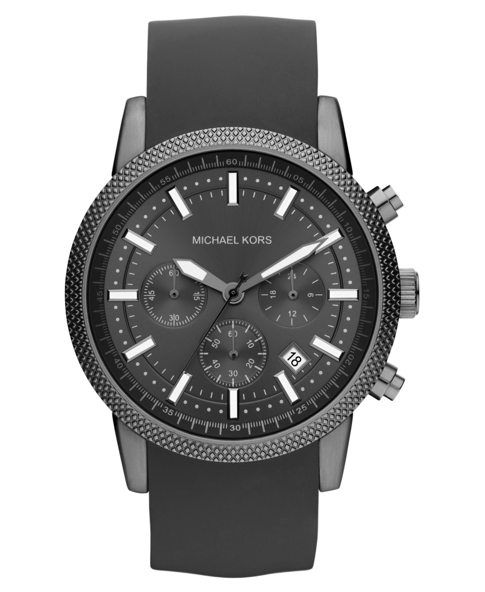 Michael Kors Mens Chronograph Scout Gray Silicone Bracelet Watch 43mm MK8241   Watches   Jewelry & Watches