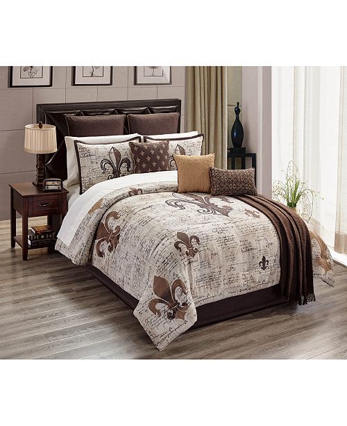 Hallmart Collectibles Baskin 14 Pc Queen Comforter Set Created For Macy S Reviews Bed In A Bag Bed Bath Macy S