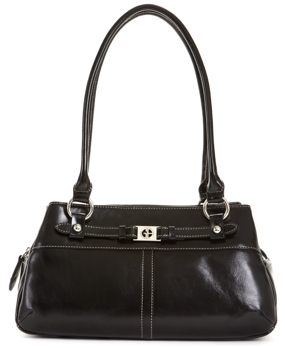 Giani Bernini Handbag, Glazed Leather Swagger Satchel   Handbags & Accessories