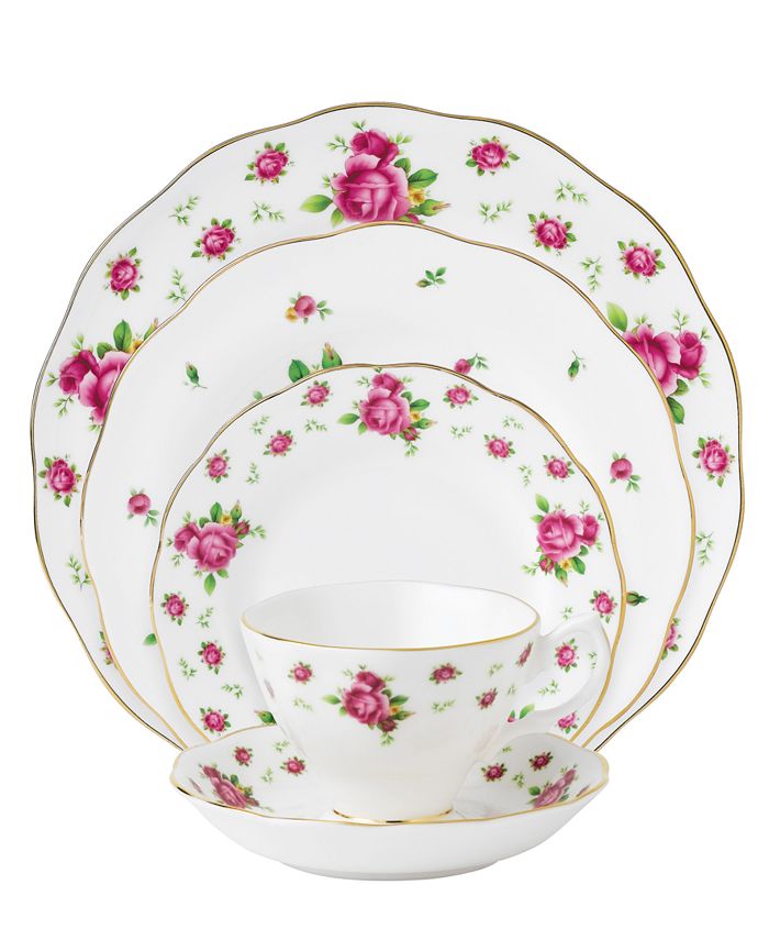 Royal Albert Dinnerware, Old Country Roses White Vintage 5 Piece Place Setting & Reviews Fine