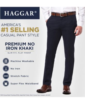 haggar premium no iron khaki slim fit