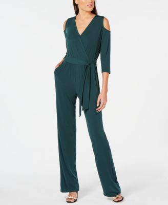 petite cold shoulder jumpsuit