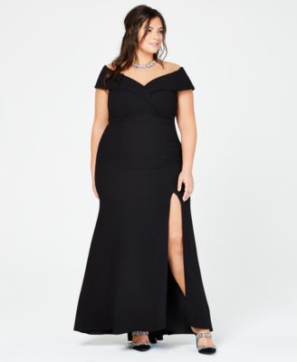 plus size off the shoulder gown