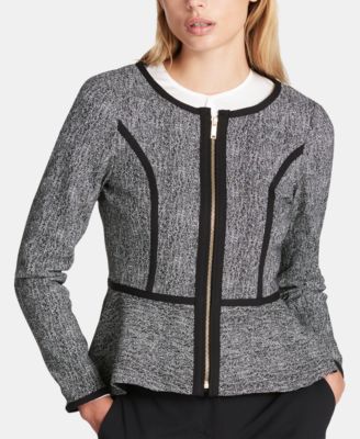 zip up peplum jacket