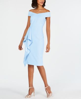 vince camuto one shoulder ruffle dress