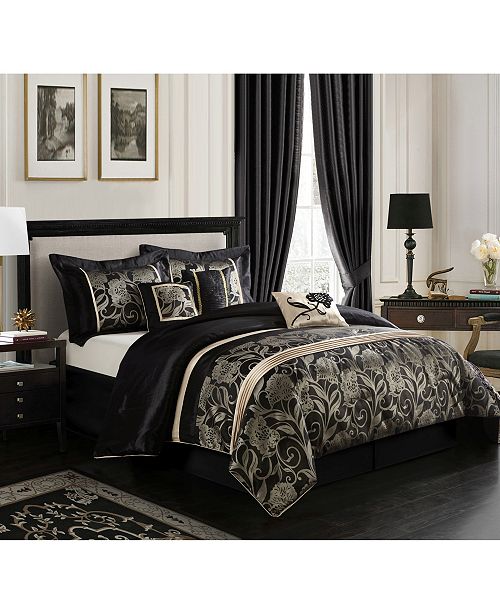 Nanshing Mollybee 7 Piece Comforter Set Black Queen Reviews Home Macy S