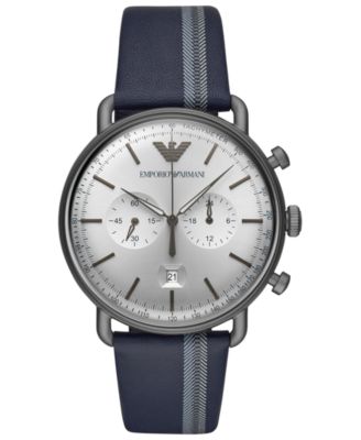 armani chronograph watch blue