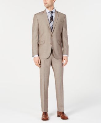 tan slim fit suit