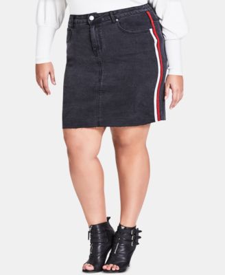 plus size denim skirts online