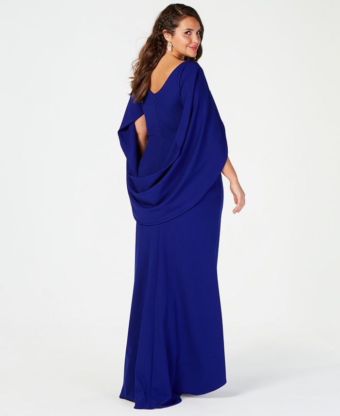Betsy & Adam Plus Size Capelet Gown & Reviews - Dresses - Women - Macy's