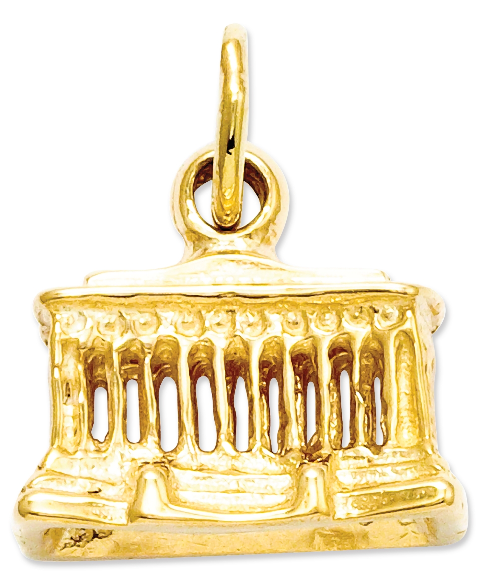 14k Gold Charm, Lincoln Memorial Charm   Jewelry & Watches