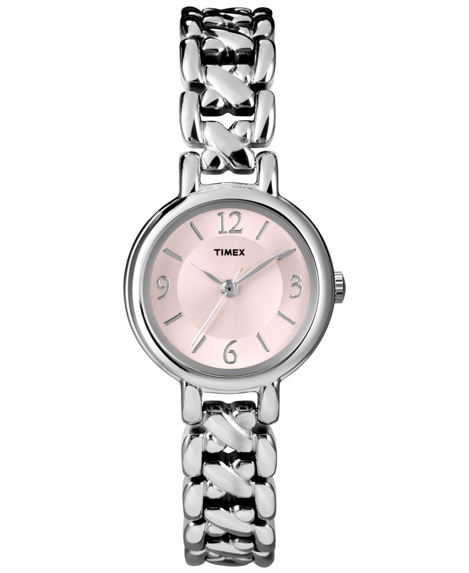 Timex Watch, Womens Everyday Dress Silver tone Brass Bracelet 23mm
