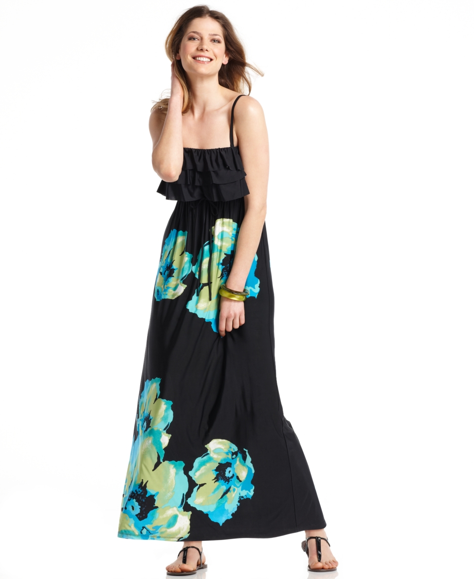 Style&co. Dress, Sleeveless Floral Print Maxi   Womens Dresses 