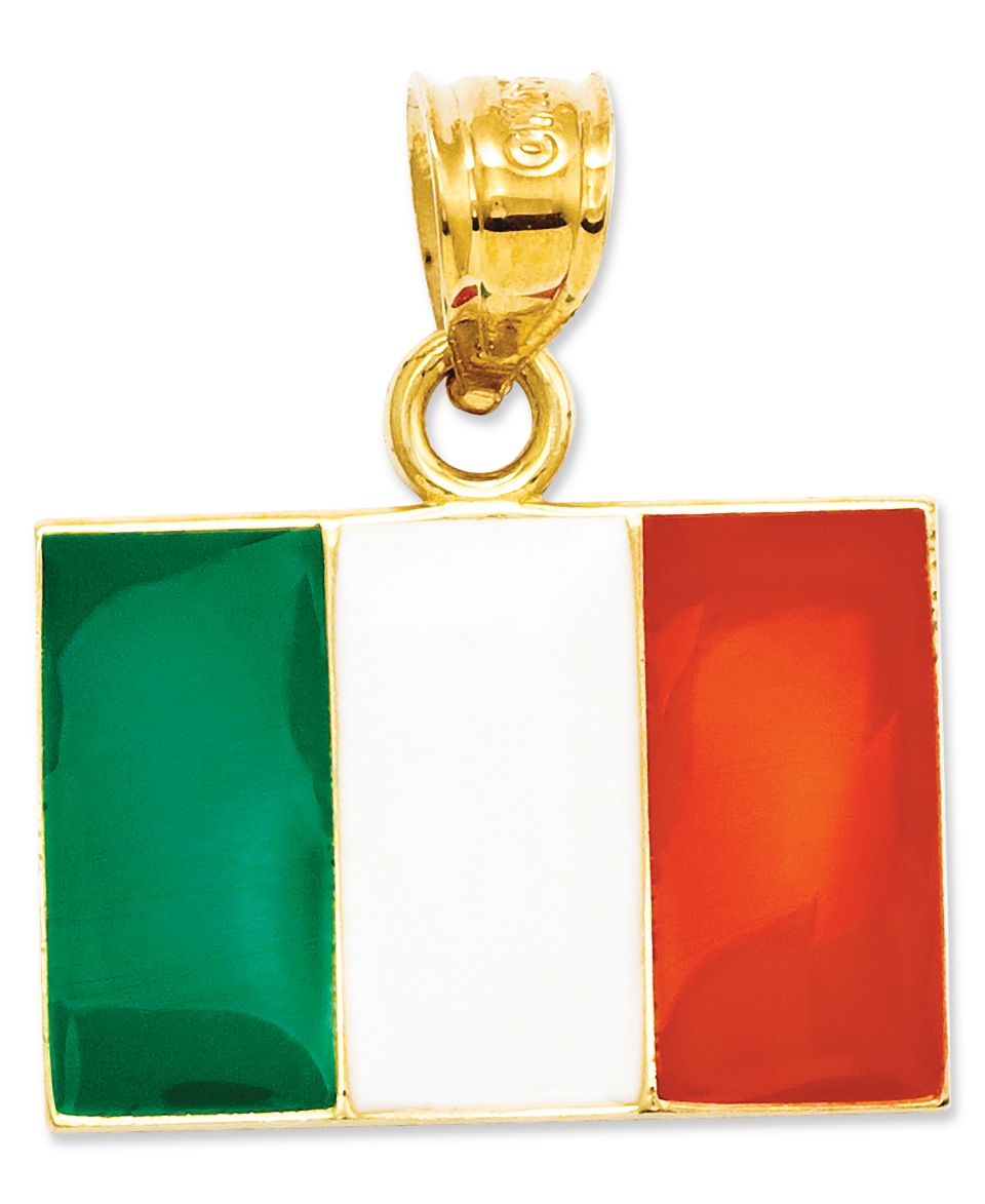 14k Gold Charm, Italy Flag Charm   Bracelets   Jewelry & Watches